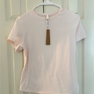 Skims cotton jersey t shirt in barely pink